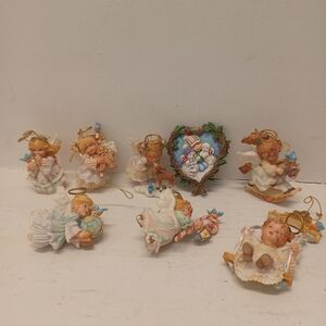 Ashton-Drake Holly Day Angels Heiloom Holiday / Polar Pals Ornaments Set Of 8